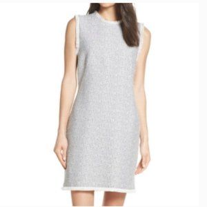 Fringe Trim Stripe Shift Dress